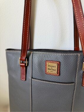 Dooney & Bourke Lexington Tote Pebble Grain Leather Shoulder Bag Handbag Grey